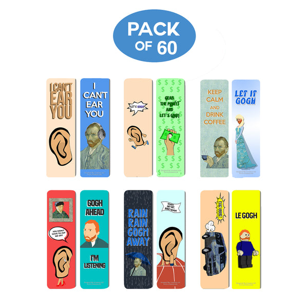 Creanoso Funny Bookmark Series 1 - Gogh Jokes - Motivating and Humorous Van Gogh Related Quotes