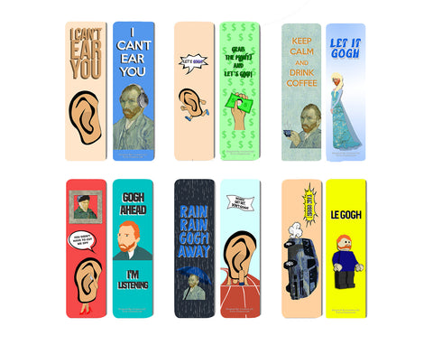 Creanoso Funny Bookmark Series 1 - Gogh Jokes - Motivating and Humorous Van Gogh Related Quotes