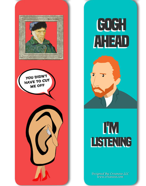 Creanoso Funny Bookmark Series 1 - Gogh Jokes - Motivating and Humorous Van Gogh Related Quotes