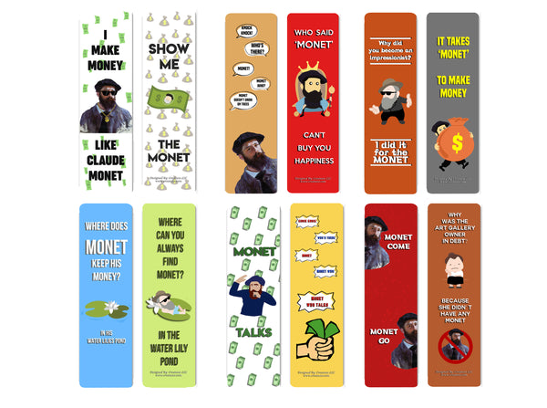 Creanoso Funny Bookmark Series 2 - Monet Jokes - Motivating and Humorous Monet Related Quotes