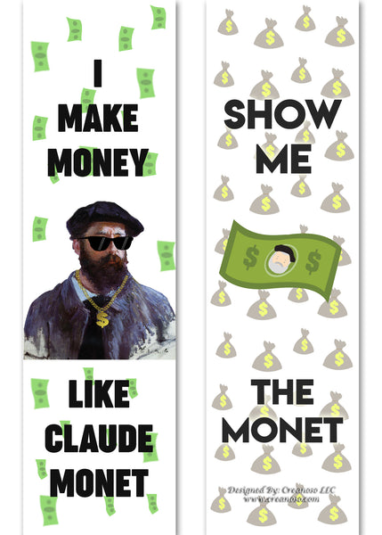 Creanoso Funny Bookmark Series 2 - Monet Jokes (60-Pack) Ã¢â‚¬â€œ Six Assorted Quality Bookmarks Bulk Set Ã¢â‚¬â€œ Premium Gift for Bibliophiles Ã¢â‚¬â€œ Awesome Bookmarks Giveaways Ã¢â‚¬â€œ Stocking Stuffers Gift Ideas