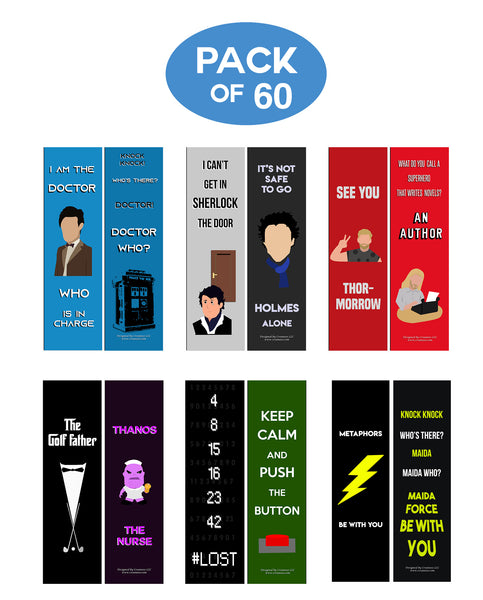 Creanoso Funny Bookmarks Series 3 - Movie Jokes - Funny and Cool Bookmarker Cards