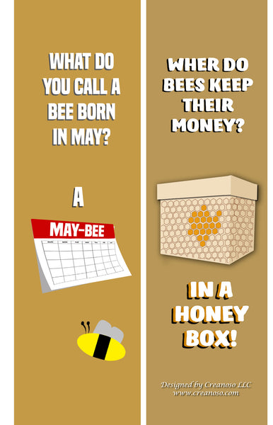 Creanoso Funny Bookmarks Series 4 ÃƒÂ¢Ã¢â€šÂ¬Ã¢â‚¬Å“ Bee Jokes - Great Giveaways Collection Set