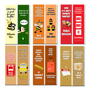 Creanoso Funny Jokes Series 4 Bookmarks Cards - Bee Jokes (60-Pack) - Party Favors Reading Rewards and Incentive Ideas for Men Women Teens Ã¢â‚¬â€œ Party Supplies Ã¢â‚¬â€œ Gift Giveaways Collection Set