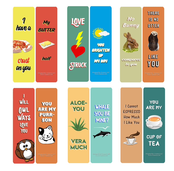 Creanoso Love Puns Bookmarks ÃƒÆ’Ã‚Â¢ÃƒÂ¢Ã¢â‚¬Å¡Ã‚Â¬ÃƒÂ¢Ã¢â€šÂ¬Ã…â€œ Six Assorted Quality Bookmarker Cards Bulk Set