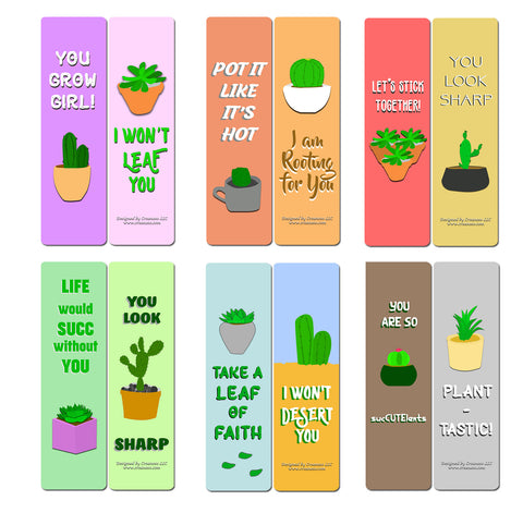 Creanoso Cactus and Succulents Quotes Bookmarks - Awesome Stocking Stuffers