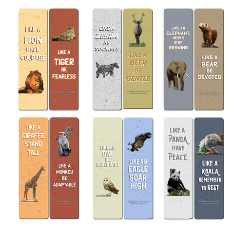 Creanoso Wild Animals Inspiring Sayings Bookmarks - Awesome Stocking Stuffers
