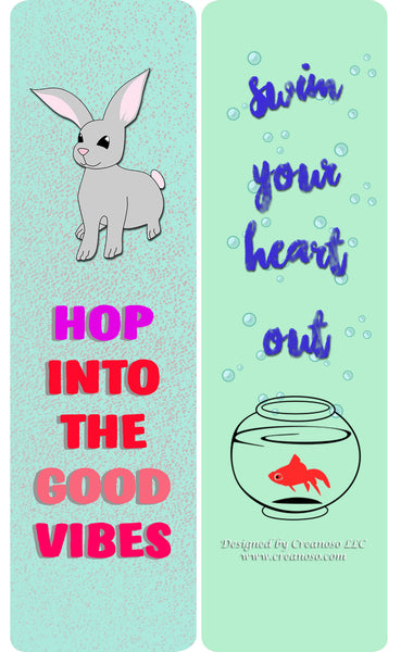 Creanoso Cute Animal Motivational Quotes Bookmarks  - Awesome Stockin Stuffers