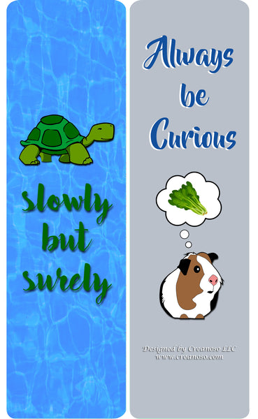 Creanoso Cute Animal Motivational Quotes Bookmarks  - Awesome Stockin Stuffers