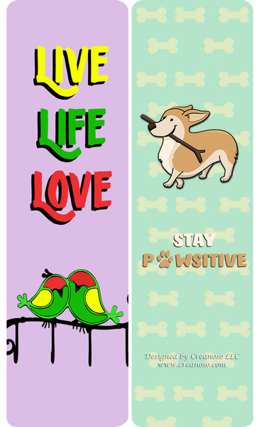 Creanoso Cute Animal Motivational Quotes Bookmarks  - Awesome Stockin Stuffers