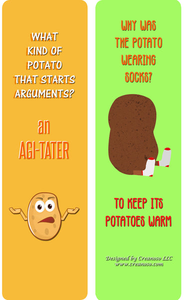 Creanoso Jokes About Potato Bookmarks - Awesome Stocking Stuffers