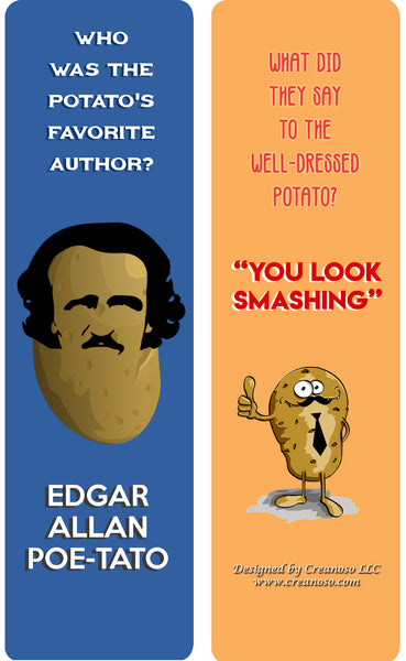 Creanoso Jokes About Potato Bookmarks - Awesome Stocking Stuffers