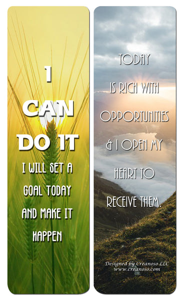 Creanoso Positive Encouragement Bookmarks - Success Motivational - Gift Set