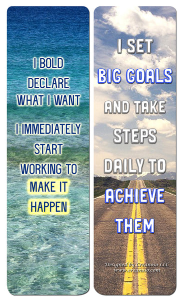 Creanoso Positive Encouragement Bookmarks - Success Motivational - Gift Set