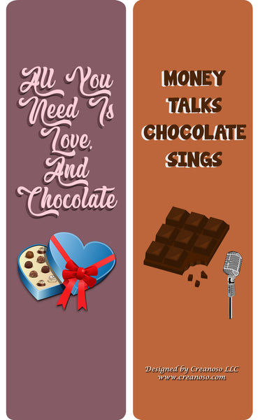 Creanoso Chocolate lovers Quotes Bookmarks - Awesome Stocking Stuffers