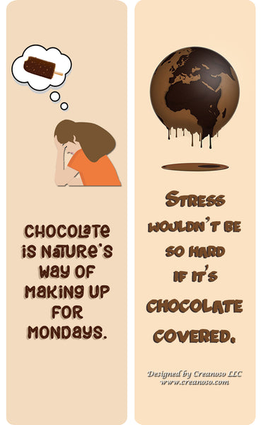 Creanoso Chocolate lovers Quotes Bookmarks - Awesome Stocking Stuffers