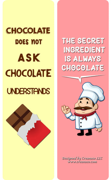 Creanoso Chocolate lovers Quotes Bookmarks - Awesome Stocking Stuffers