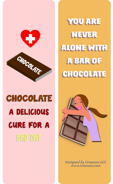 Creanoso Chocolate lovers Quotes Bookmarks - Awesome Stocking Stuffers