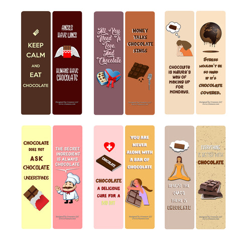 Creanoso Chocolate lovers Quotes Bookmarks - Awesome Stocking Stuffers