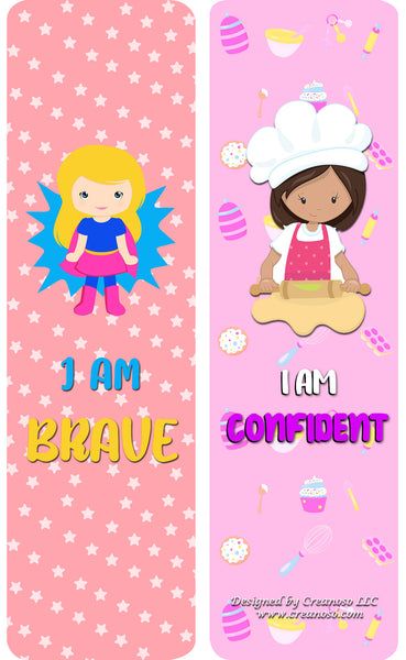 Inspirational Cards Bookmarks for Girls - Confidence and Self Worth Building- Awesome Bookmarks for Girls