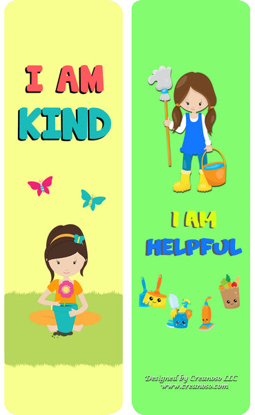 Inspirational Cards Bookmarks for Girls - Confidence and Self Worth Building- Awesome Bookmarks for Girls