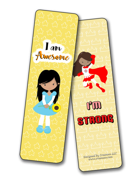 Creanoso Inspirational Cards Bookmarks for Girls - Positive Affirmations to Empower Girls ÃƒÂ¢Ã¢â€šÂ¬Ã¢â‚¬Å“ Great Collection Pack for Girls