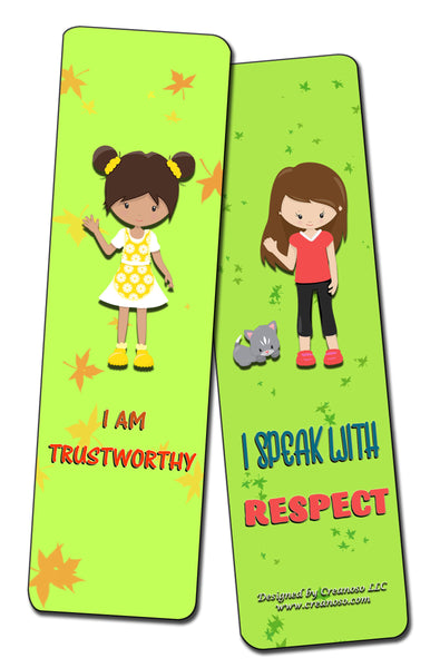 Creanoso Inspirational Cards Bookmarks for Girls - Life Changing Affirmations Encouragement (30-Pack) - Great Giveaways for Children ÃƒÂ¢Ã¢â€šÂ¬Ã¢â‚¬Å“ Unique Design Set for Kids