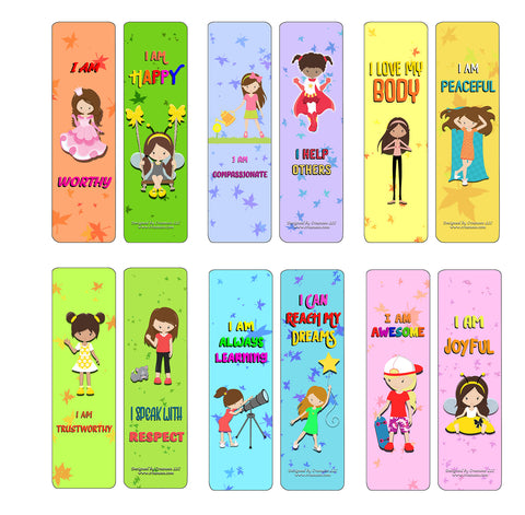 Creanoso Inspirational Cards Bookmarks for Girls - Life Changing Affirmations Encouragement (30-Pack) - Great Giveaways for Children ÃƒÂ¢Ã¢â€šÂ¬Ã¢â‚¬Å“ Unique Design Set for Kids