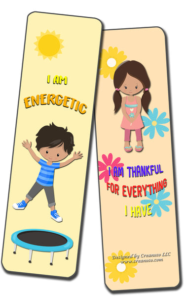 Creanoso  Positive Affirmations Cards for Kids - Awesome Bookmarks and Stocking Stuffers