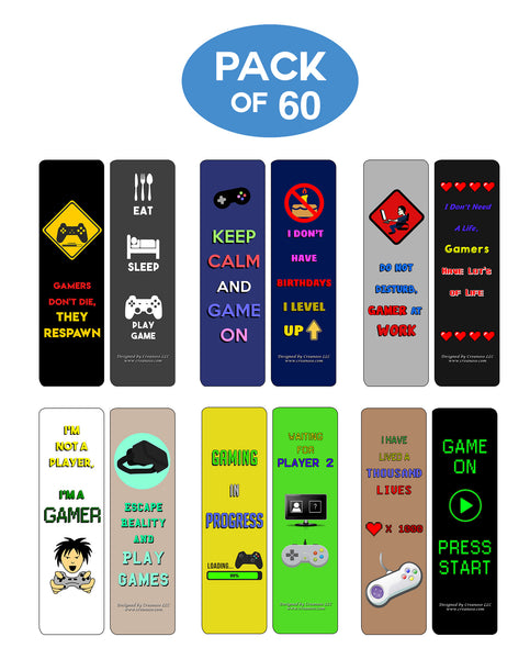 Creanoso Gamer Bookmarks - Awesome Stocking Stuffers Gift Set