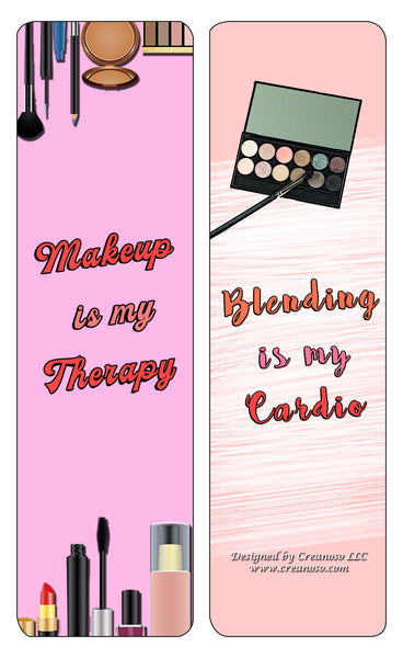 Creanoso Make up Lovers Bookmarks (30-Pack) - Classroom and School Reward Incentives Children, Teens, Adults - Gift Ideas for Birthdays, Christmas, Graduation, & Weddings