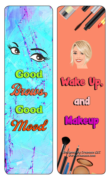 Creanoso Make up Lovers Bookmarks (30-Pack) - Classroom and School Reward Incentives Children, Teens, Adults - Gift Ideas for Birthdays, Christmas, Graduation, & Weddings