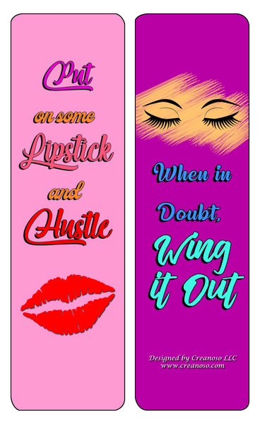 Creanoso Make up Lovers Bookmarks (30-Pack) - Classroom and School Reward Incentives Children, Teens, Adults - Gift Ideas for Birthdays, Christmas, Graduation, & Weddings