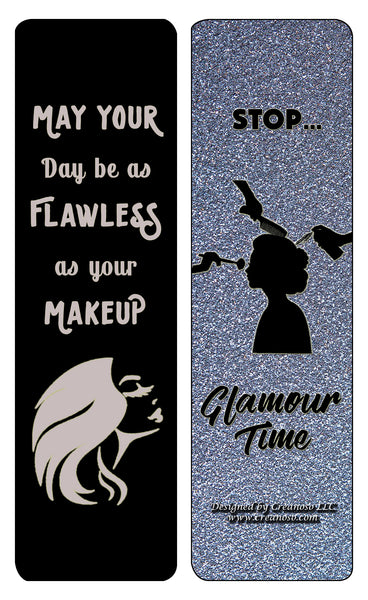 Creanoso Make up Lovers Bookmarks (30-Pack) - Classroom and School Reward Incentives Children, Teens, Adults - Gift Ideas for Birthdays, Christmas, Graduation, & Weddings