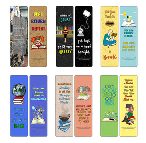 Creanoso Book lovers Bookmarks (60-Pack) - Awesome and Unique Designs - Excellent Party Favors Teacher Classroom Reading Rewards and Cool Gifts for Young Readers, Bibliophiles