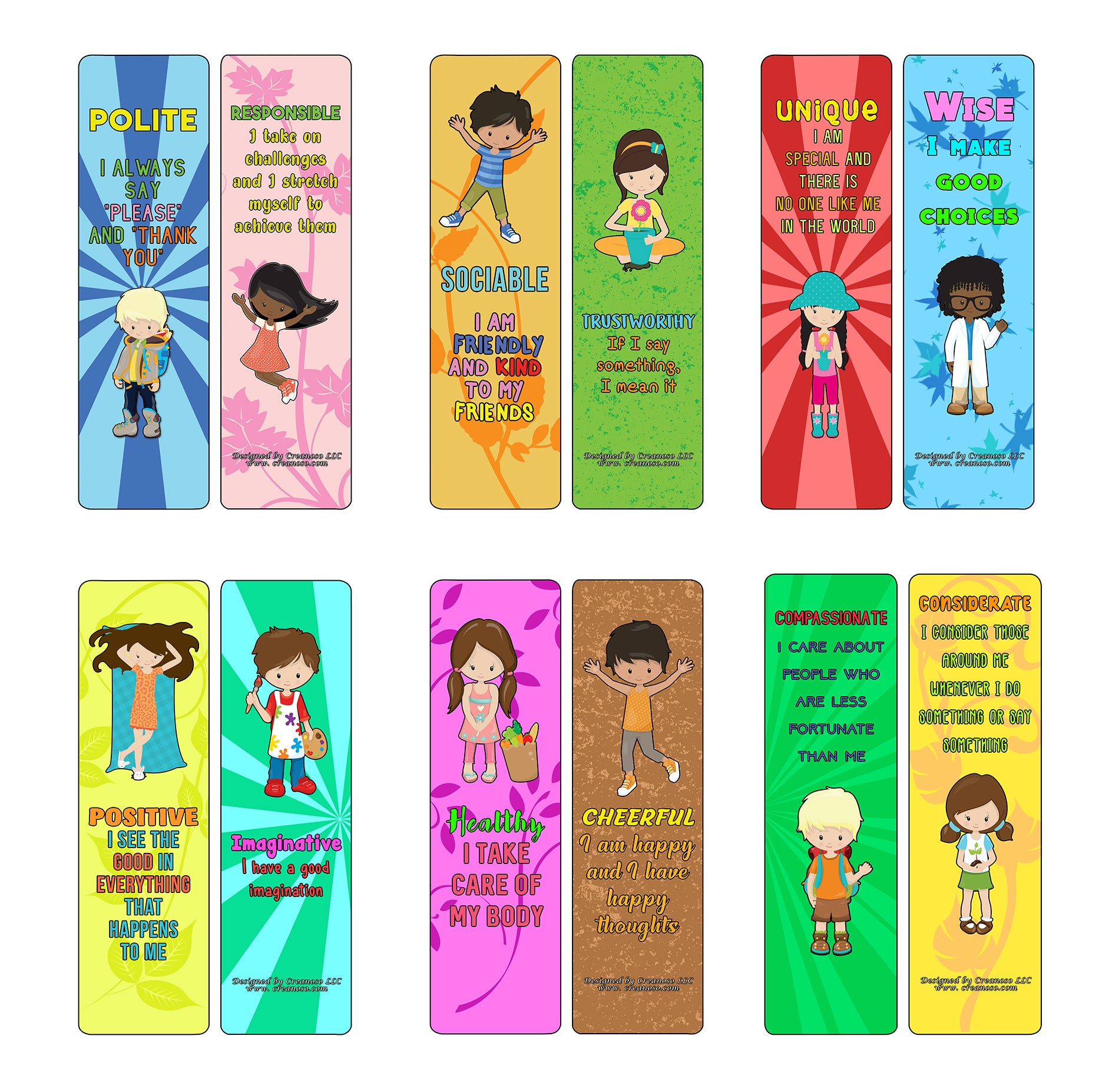 Creanoso Powerful Character Traits Bookmarks Series 2 - Premium Gift Set