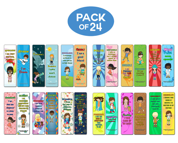 Creanoso Powerful Character Traits Bookmarks Variety Pack (24-Pack) - Assorted Designs for Children