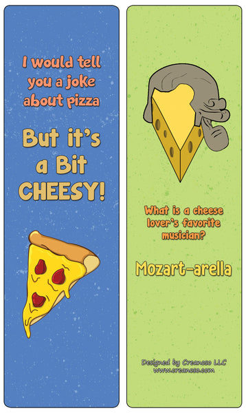 Creanoso Cheese Jokes Bookmarks (60-Pack) - Great Giveaways Collection Premium Bulk Gift Set Ã¢â‚¬â€œ Book Clip Ã¢â‚¬â€œ Party Favors Men, Women, Girls, Boys, Teens