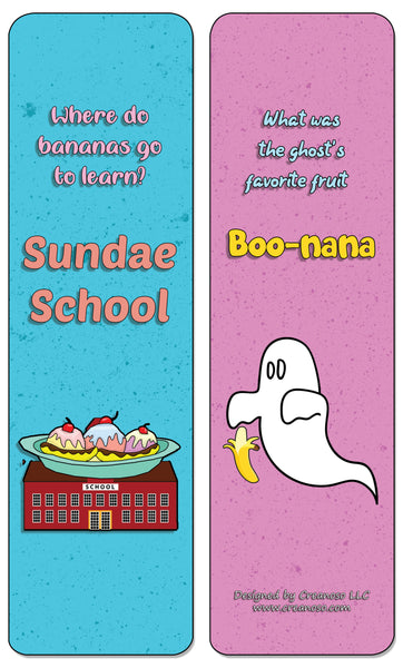 Creanoso Banana Jokes Bookmarks - Assorted Unique & Humorous Design - Premium Gift Set Ideas