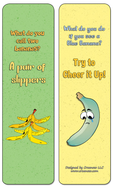 Creanoso Banana Jokes Bookmarks - Assorted Unique & Humorous Design - Premium Gift Set Ideas