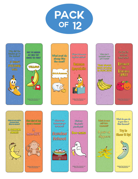 Creanoso Banana Jokes Bookmarks - Assorted Unique & Humorous Design - Premium Gift Set Ideas