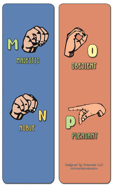 Creanoso Hand Signs Alphabet Bookmarks - Fun Way to Learn Basic Sign Language - Party Favors