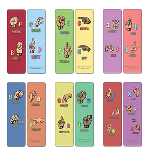Creanoso Hand Signs Alphabet Bookmarks - Fun Way to Learn Basic Sign Language - Party Favors
