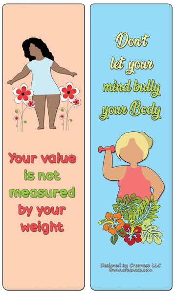 Creanoso Body Positivity for Women Bookmarks - Premium Quality Gift Stocking Stuffers