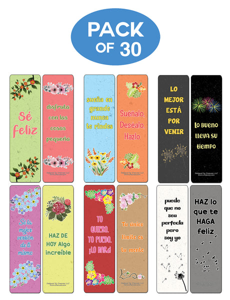 Creanoso Spanish Motivational Quotes Bookmarks - Premium Gift Set and Inspiring Sayings