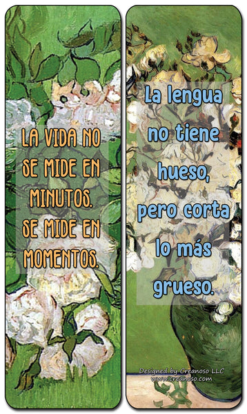 Creanoso Spanish Wisdom Quotes Bookmarks (60-Pack) - Premium Quality Gift Ideas for Children, Teens, & Adults for All Occasions - Stocking Stuffers Party Favor & Giveaways