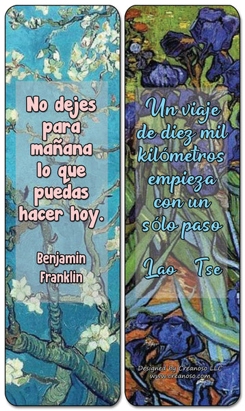 Creanoso Spanish Wisdom Quotes Bookmarks (60-Pack) - Premium Quality Gift Ideas for Children, Teens, & Adults for All Occasions - Stocking Stuffers Party Favor & Giveaways