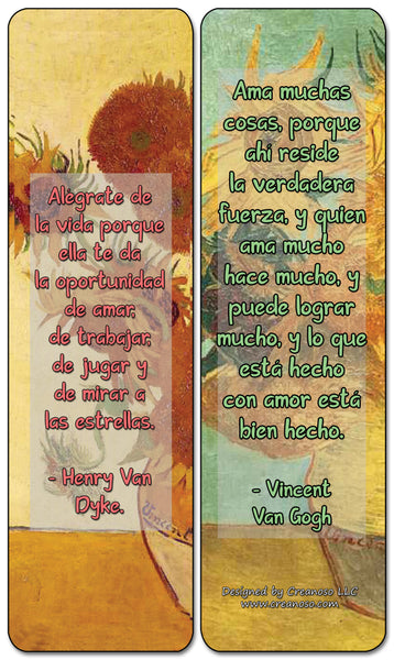 Creanoso Spanish Wisdom Quotes Bookmarks (60-Pack) - Premium Quality Gift Ideas for Children, Teens, & Adults for All Occasions - Stocking Stuffers Party Favor & Giveaways