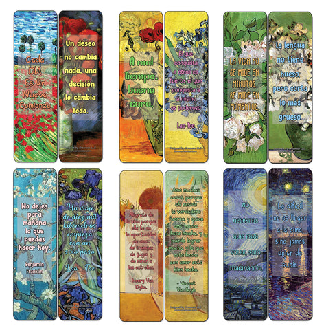 Creanoso Spanish Wisdom Quotes Bookmarks - Premium Quality Gift Set with Inspiring Sayings
