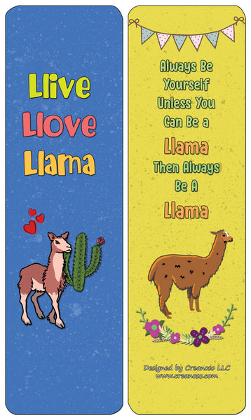 Creanoso Llama Bookmarks - Stocking Stuffers Premium Quality Gift Ideas - Unique Party Favors
